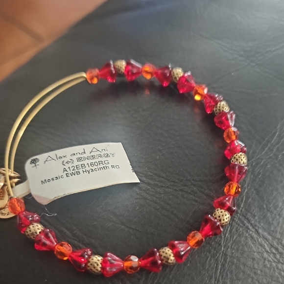 Alex and Ani Mosaic Red and Orange Bracelet - Picture 1 of 3